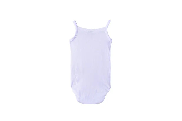 Little Pipers White Ribbed Onesie - W/ Spaghetti Straps - 2 Pack -