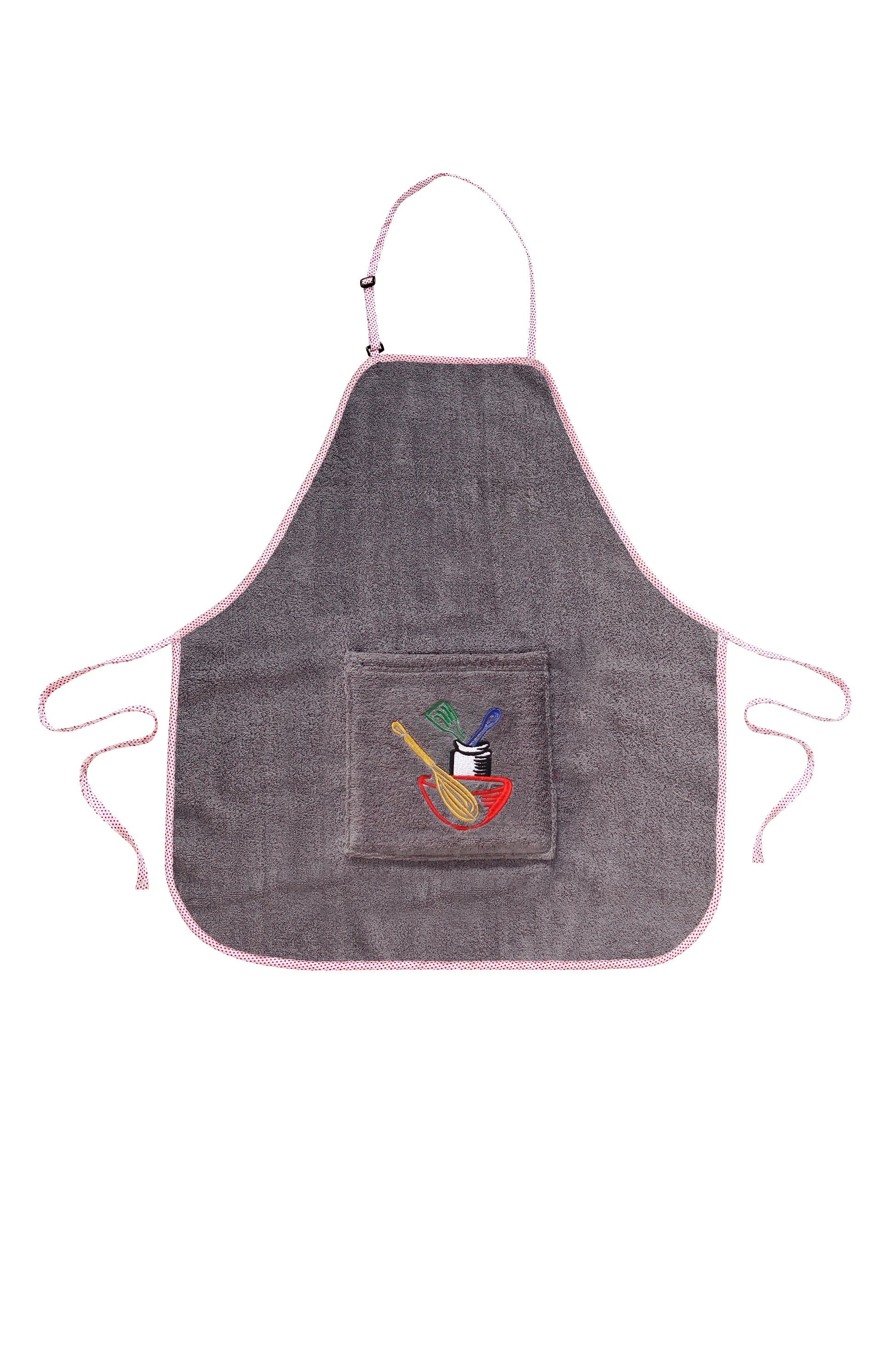 Abstract Apron - Utensils Embroidery and Dot Piping -