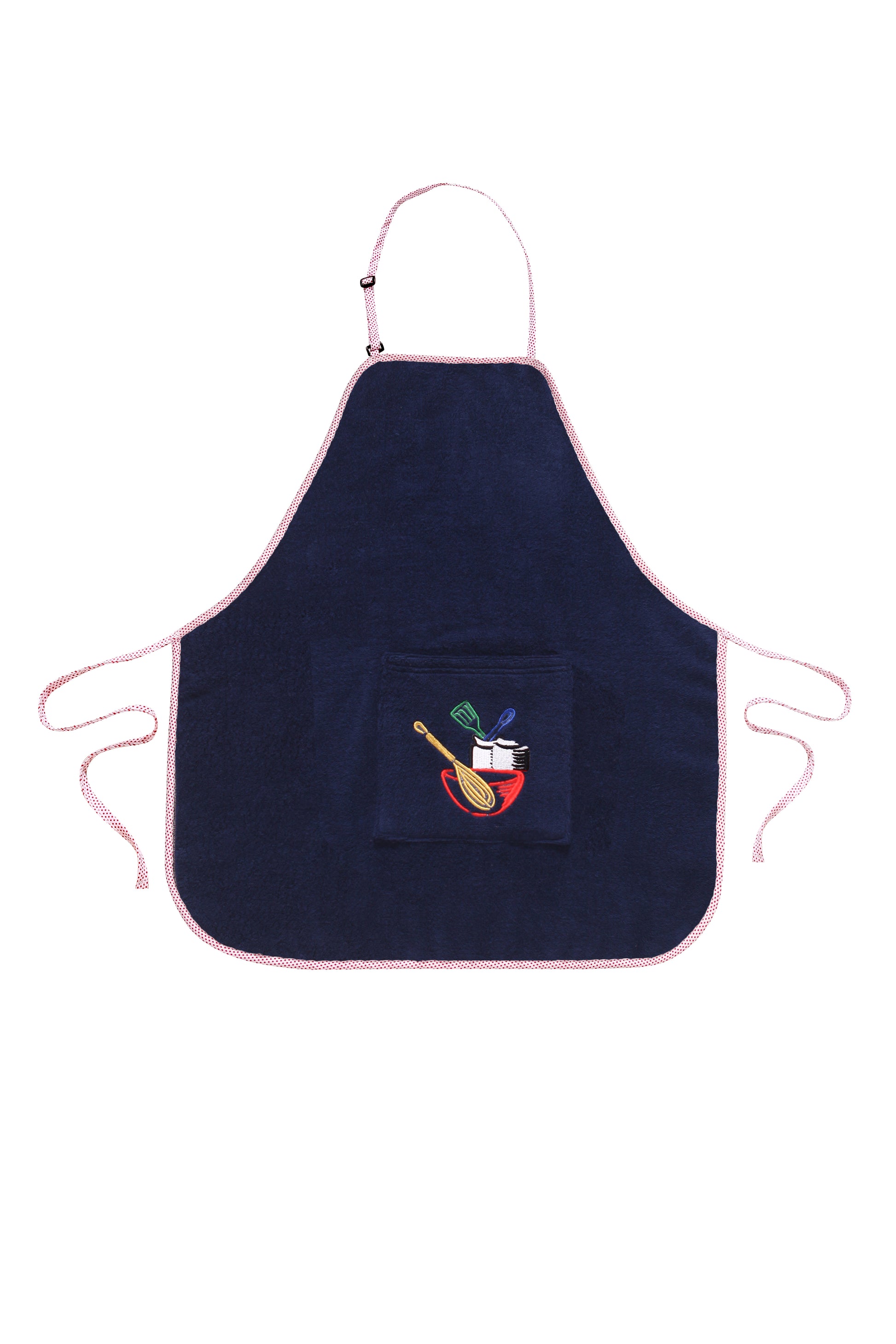Abstract Apron - Utensils Embroidery and Dot Piping -
