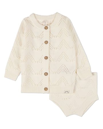 MiniMoi Cotton Knit Cardigan Bloomer Set - SS26 -