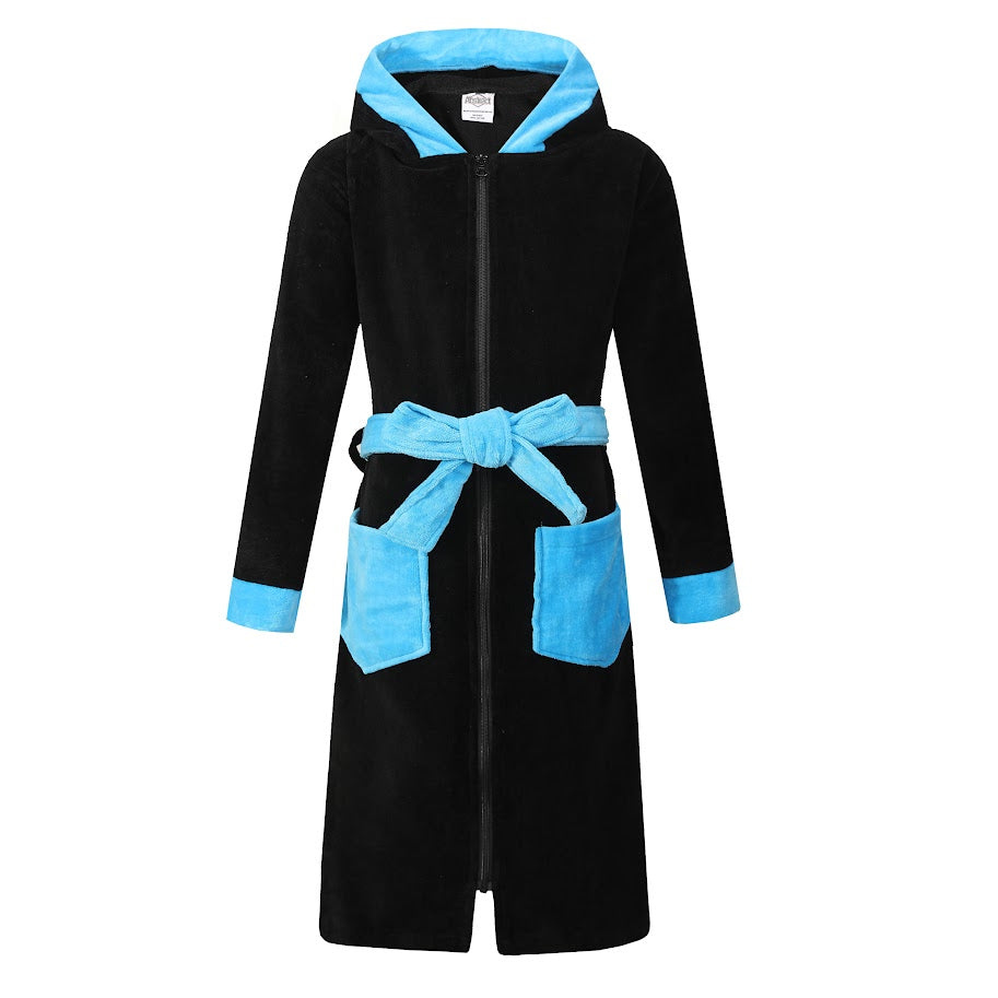 Abstract Boys Terry Robe w/ Zipper -