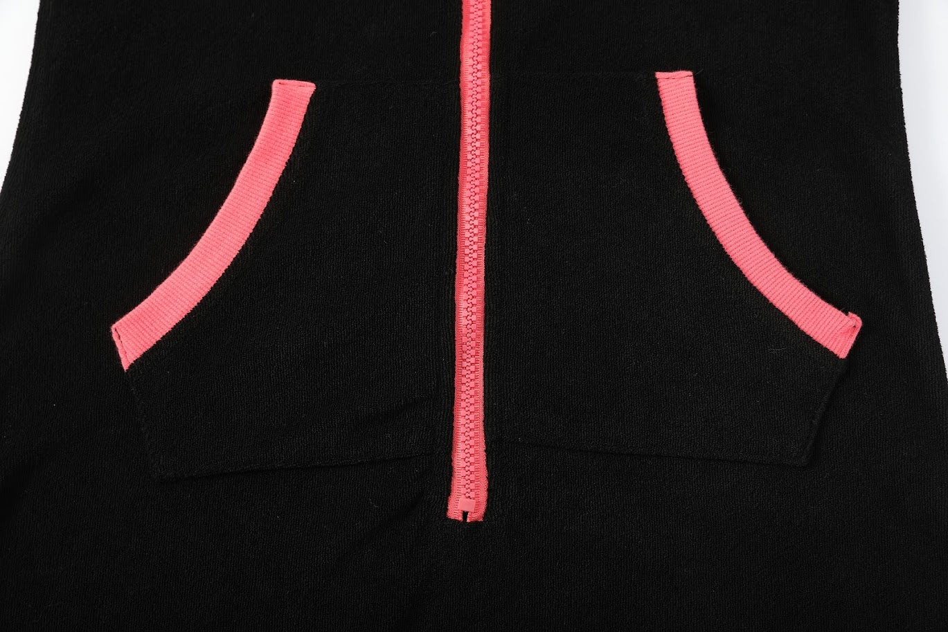 LandsKid Girls Terry Robe w/ Zipper - Black/Mauve -