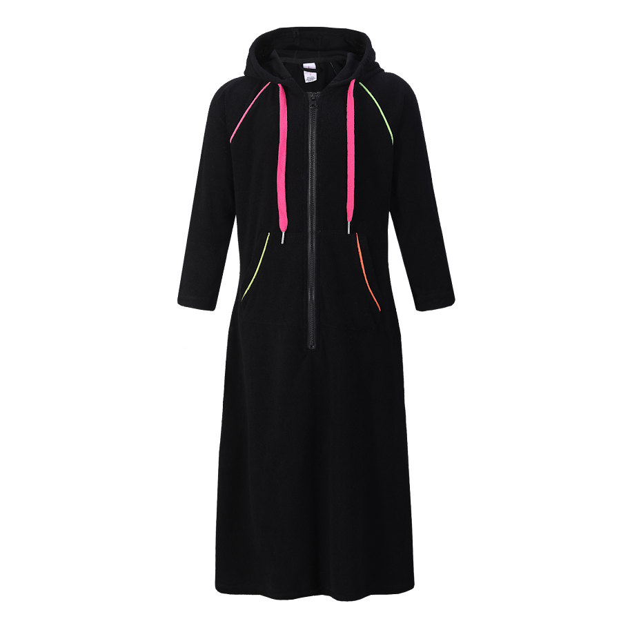 Landskid Girls Lightweight Neon Terry Robe W/ Zipper -