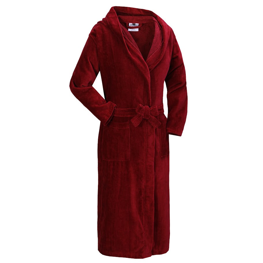 Abstract Ladies Maroon Terry Robe - Wrap A Round -