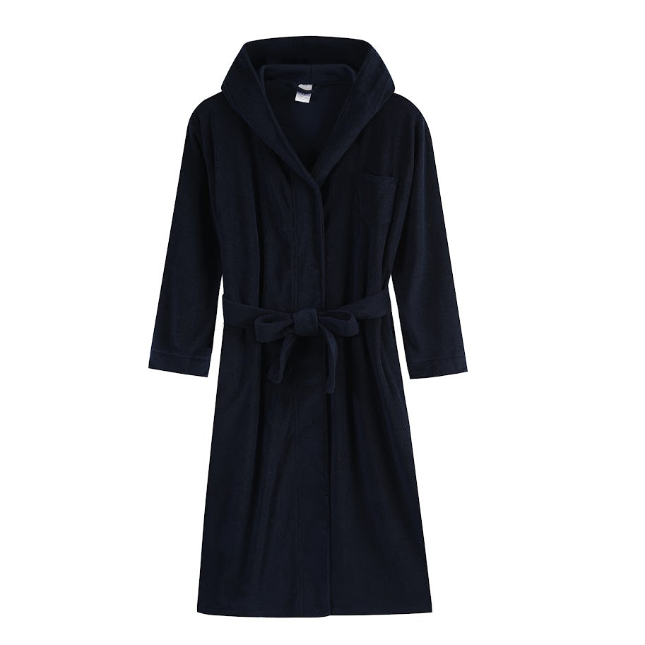 Abstract Boys Lightweight Terry Robe - Navy -