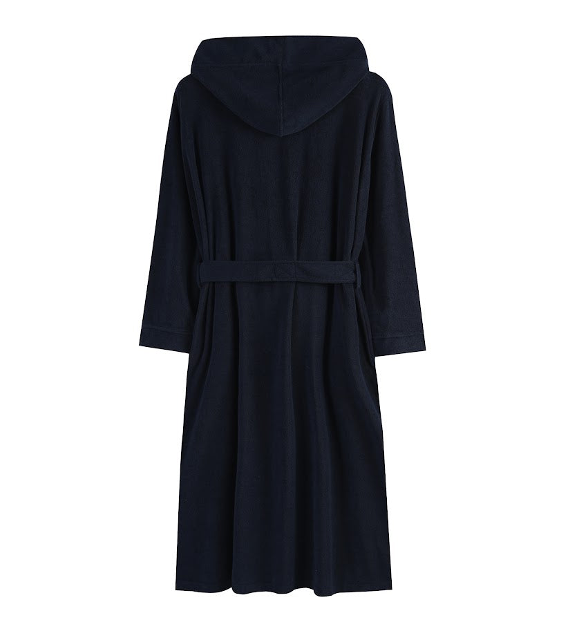 Abstract Mens Lightweight Terry Robe - Navy -