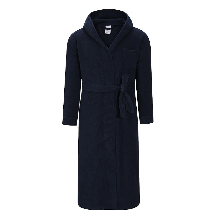 Abstract Boys Plush Navy Terry Robe -
