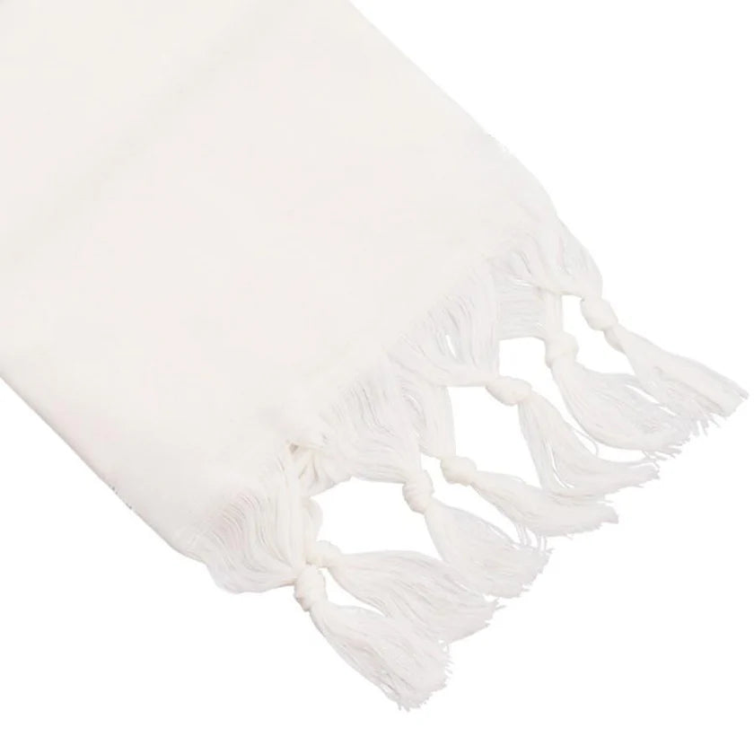 Keter Wool Tzitzis - Fringes - White Stripes - Avodas Yad- 2 Holes