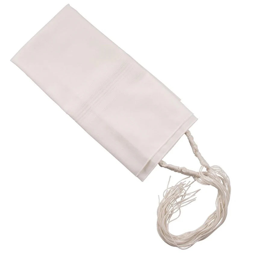 Keter Wool Tzitzis - White Stripes - Avodas Yad- 2 Holes