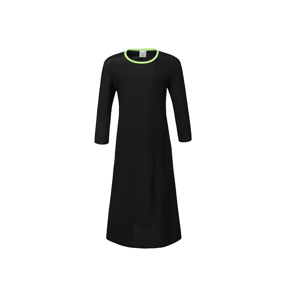 Landskid Swim Coverup Dress - Neon Green Trim -