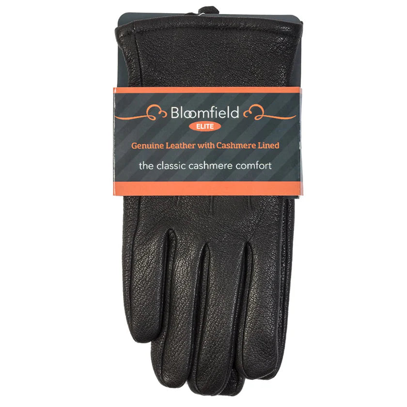 Bloomfield Mens Leather Cashmere-Lined Gloves -
