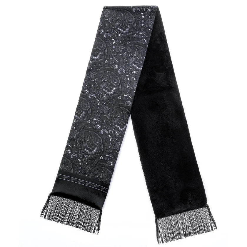Lucci Mens Silk & Faux Fur Scarf -