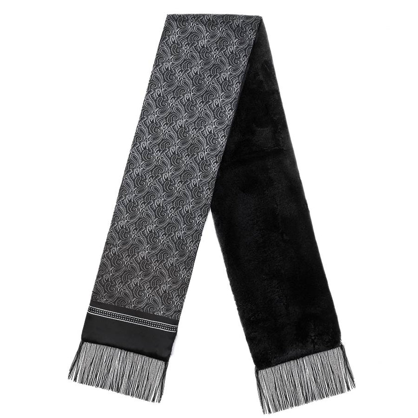 Lucci Mens Silk & Faux Fur Scarf -