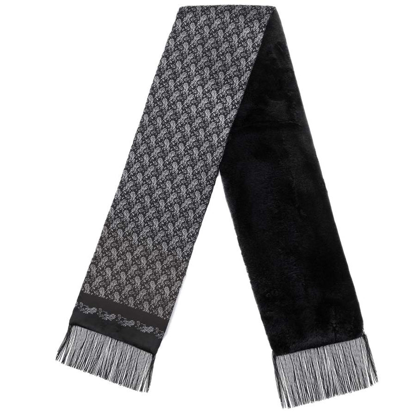 Lucci Mens Silk & Faux Fur Scarf -