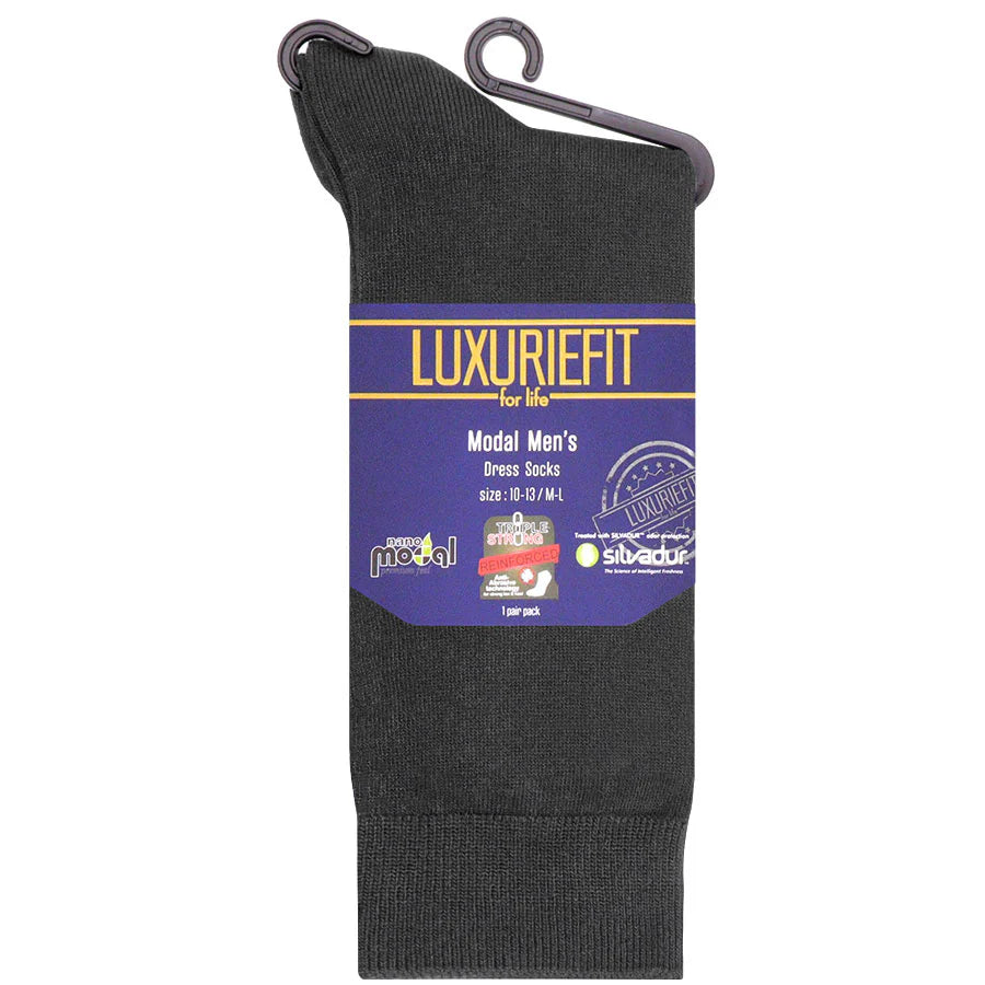 Luxuriefit Mens Modal Flat Short Socks - Black -
