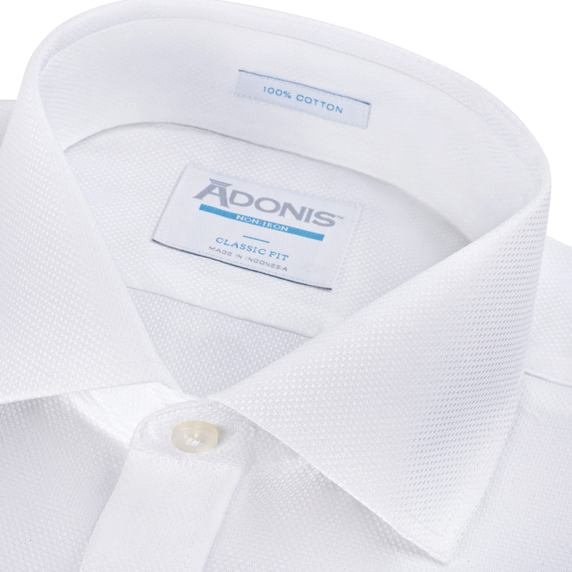 Adonis Mens 100% Cotton Non-Iron White Shirt - French Cuffs - Spirit - Classic Fit -