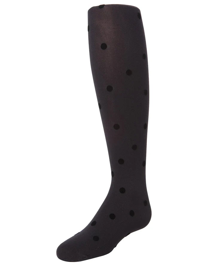 MeMoi Girls Tights - Flocked Polka Dot Design - MK-744 -