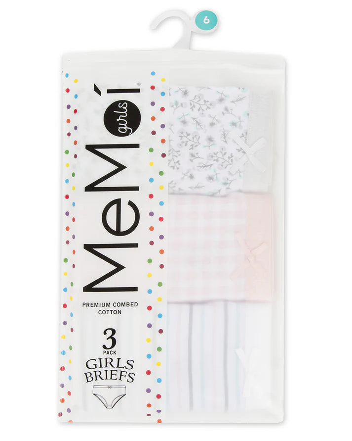 MeMoi Girls Panties - Assorted Print Design - MKU1004 - 3 Pack -