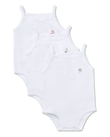 MiniMoi Ribbed Floral Boquet Girls Bodysuits - MKU2031 - 3 Pack -
