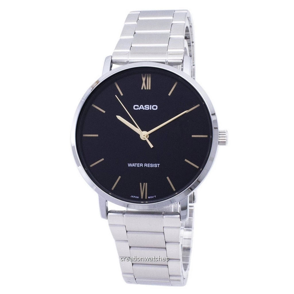 Casio Mens Silver Watch - Black/Gold