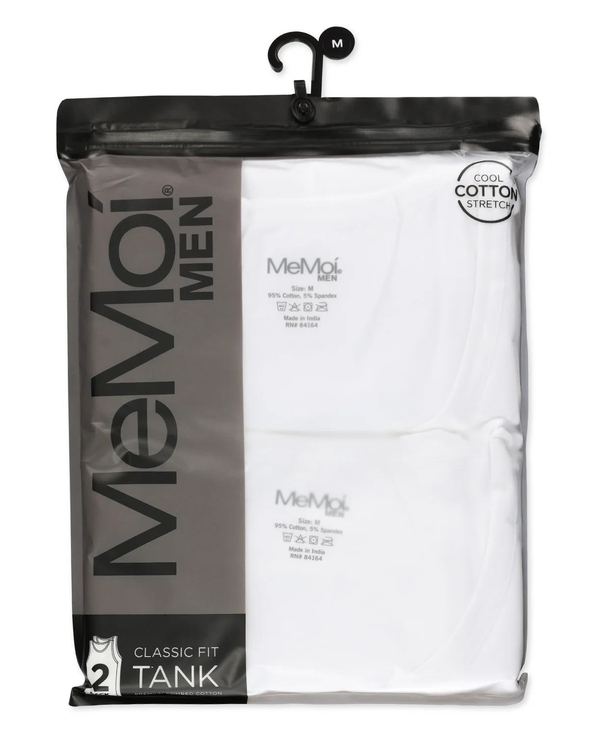 MeMoi Mens Sleeveless Undershirt - 2 Pack - MU-8000 -