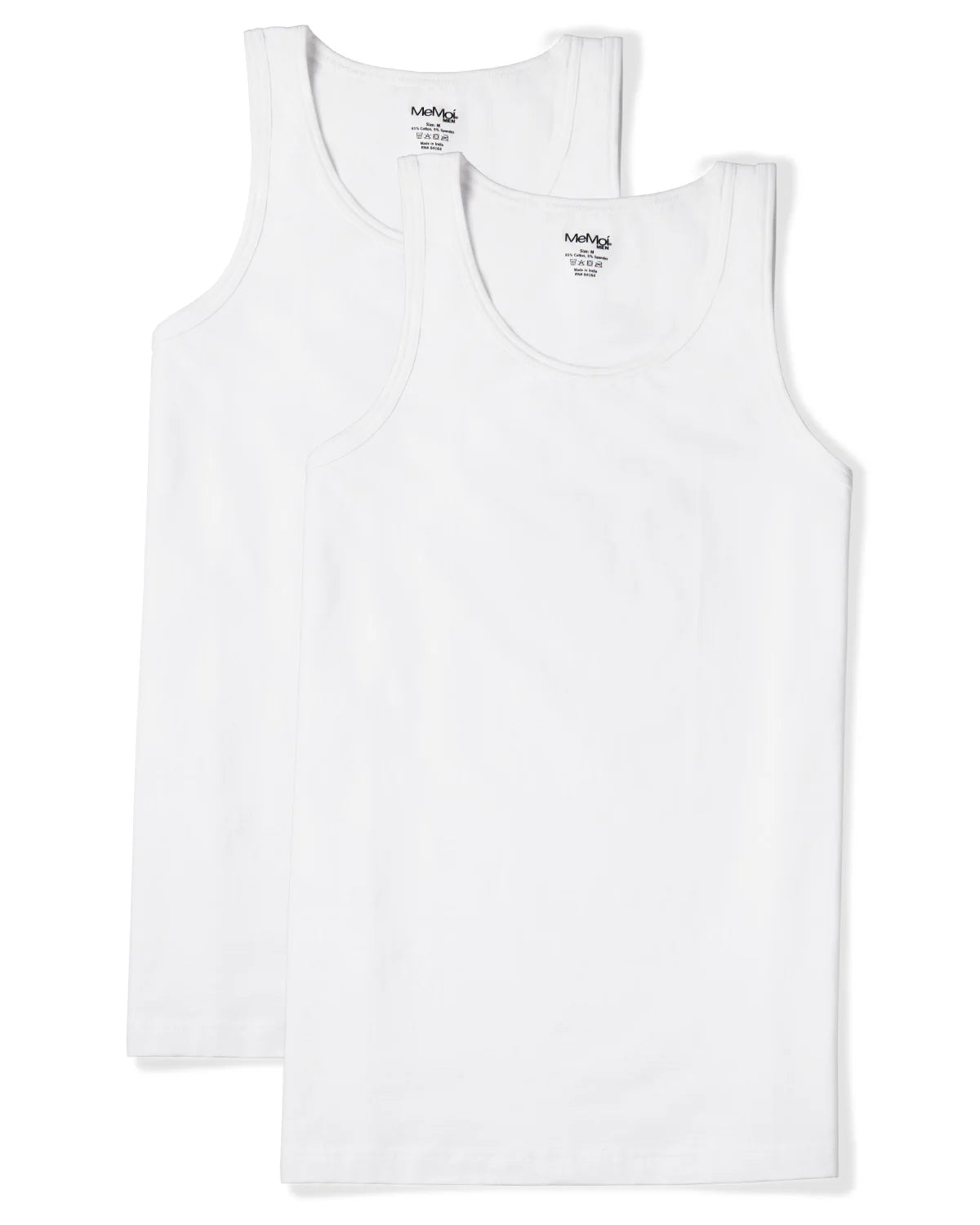 MeMoi Mens Sleeveless Undershirt - 2 Pack - MU-8000 -