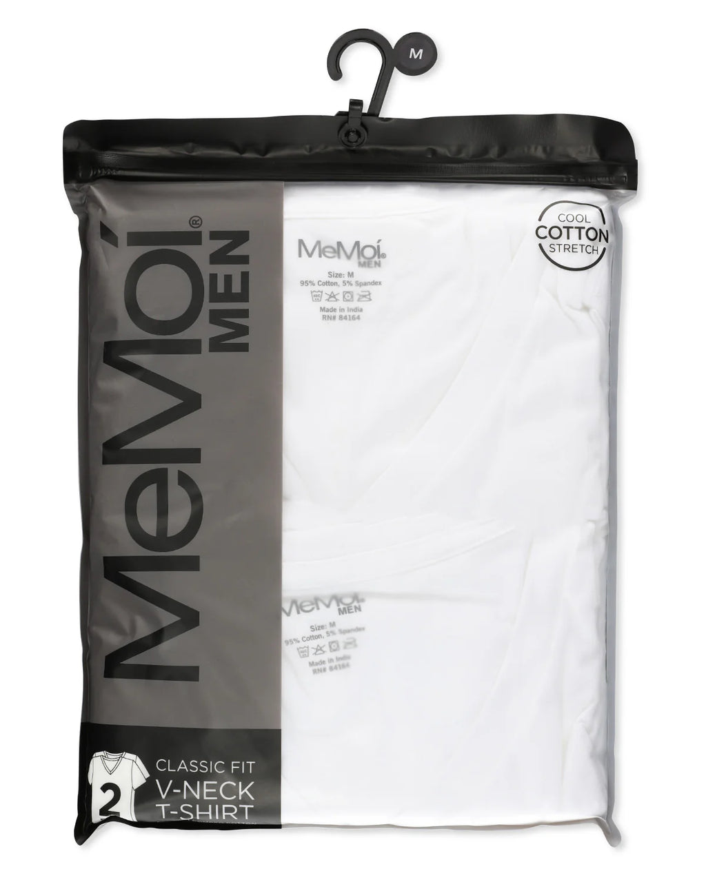 MeMoi Mens V-Neck Undershirts - 2 Pack - MU-8100 -