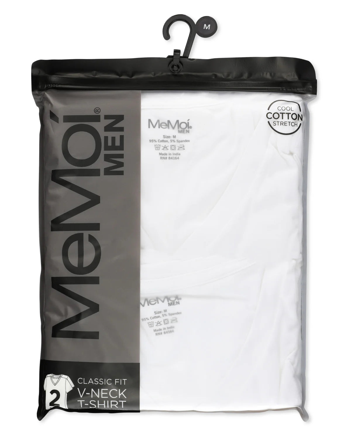 MeMoi Mens V-Neck Undershirts - 2 Pack - MU-8100 -