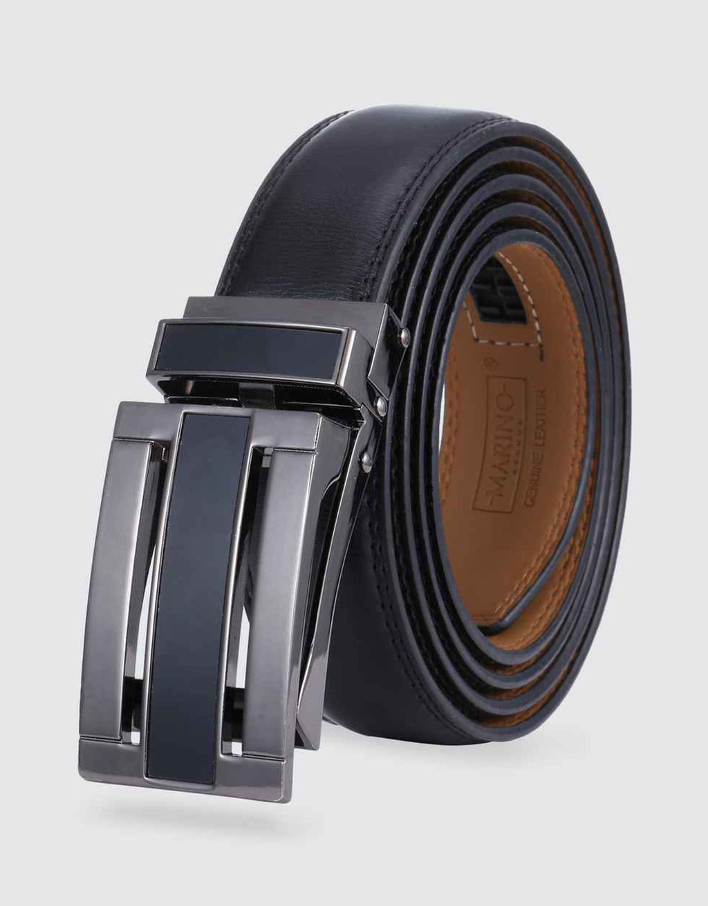 Mio Marino Mens Genuine Leather Track Belt - Gift Box -