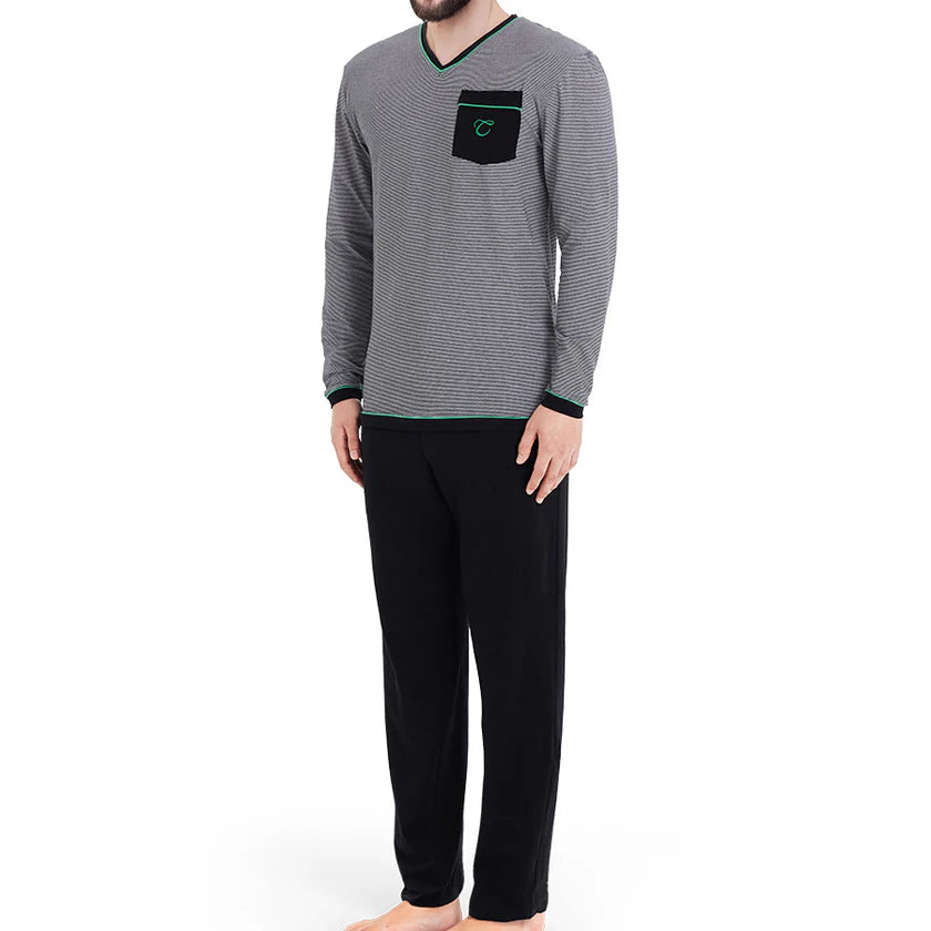 Casual Trends Knit Pajamas - V-Neck -