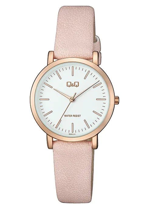 Q&Q Girls Leather Watch -  Light Pink