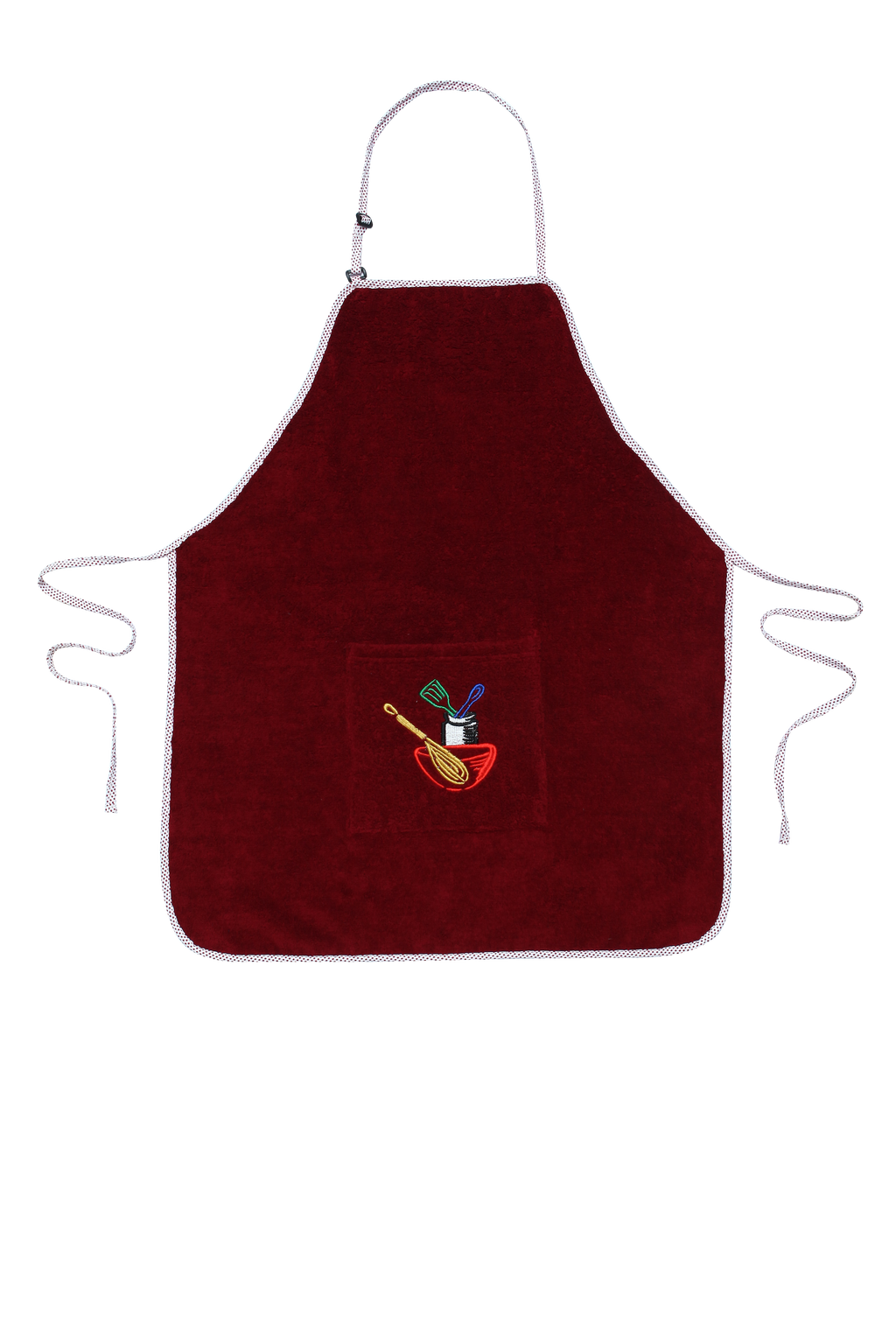 Abstract Apron - Utensils Embroidery and Dot Piping -
