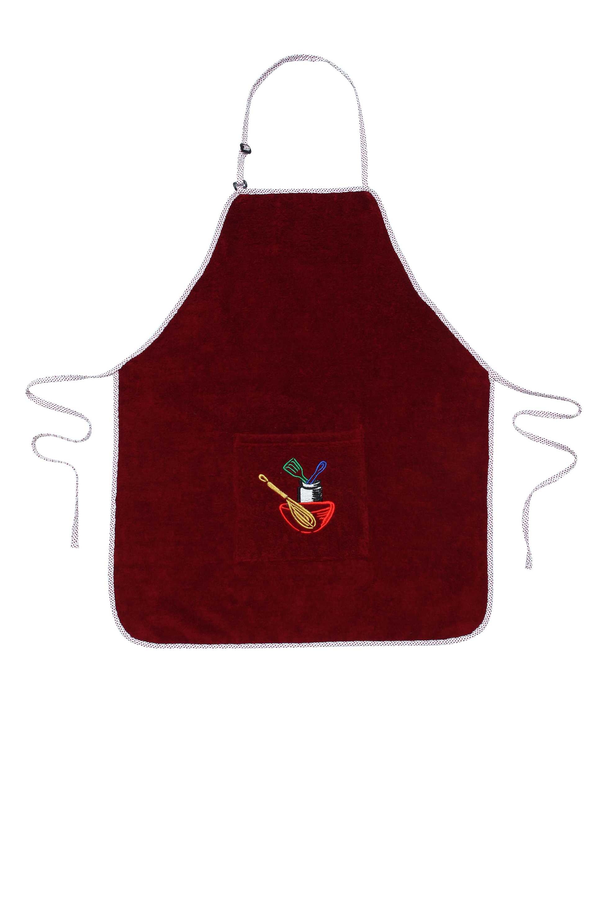 Abstract Apron - Utensils Embroidery and Dot Piping -