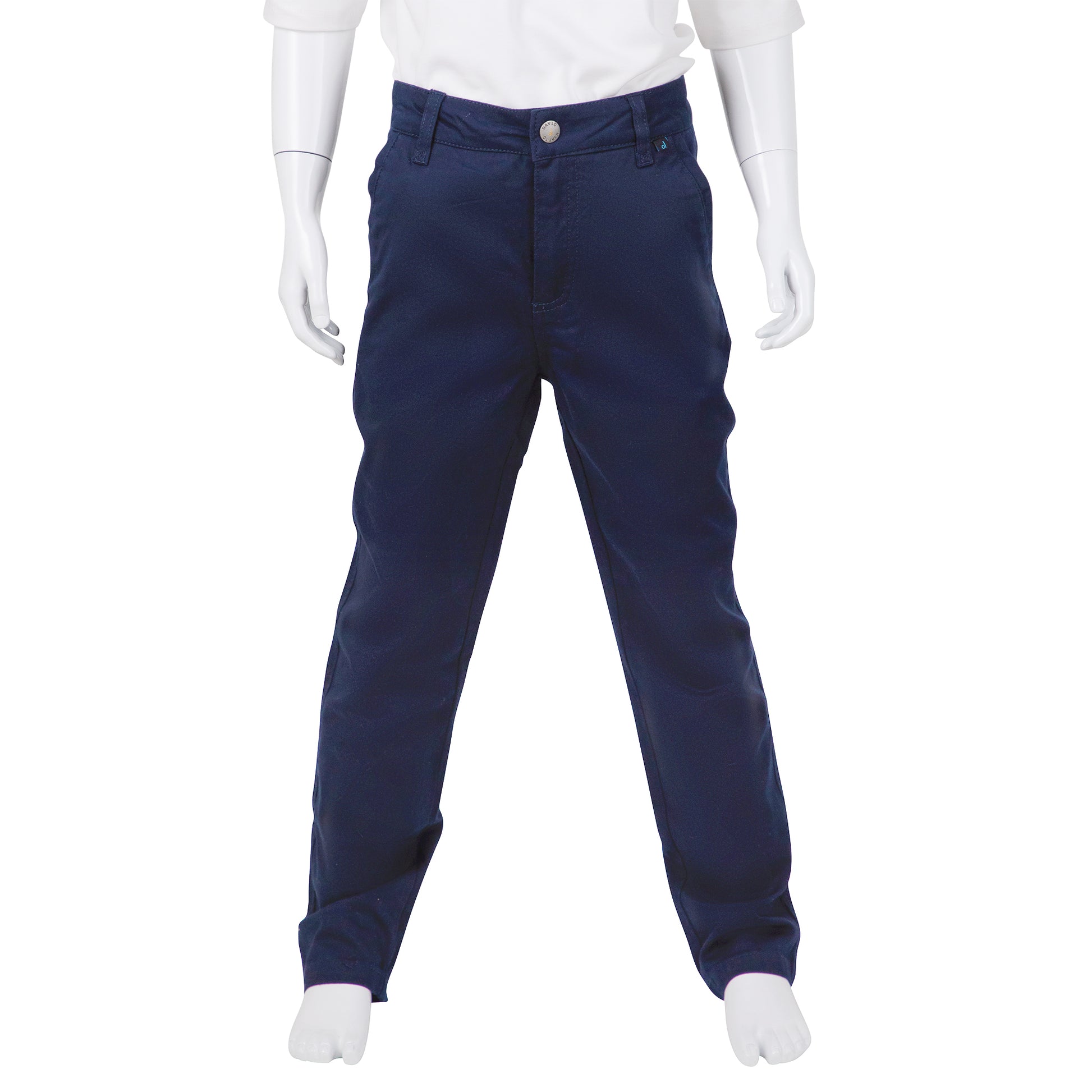 David Oliver Boys Poly/Cotton Chinos - Husky Fit / Skinny Legs - Rick -