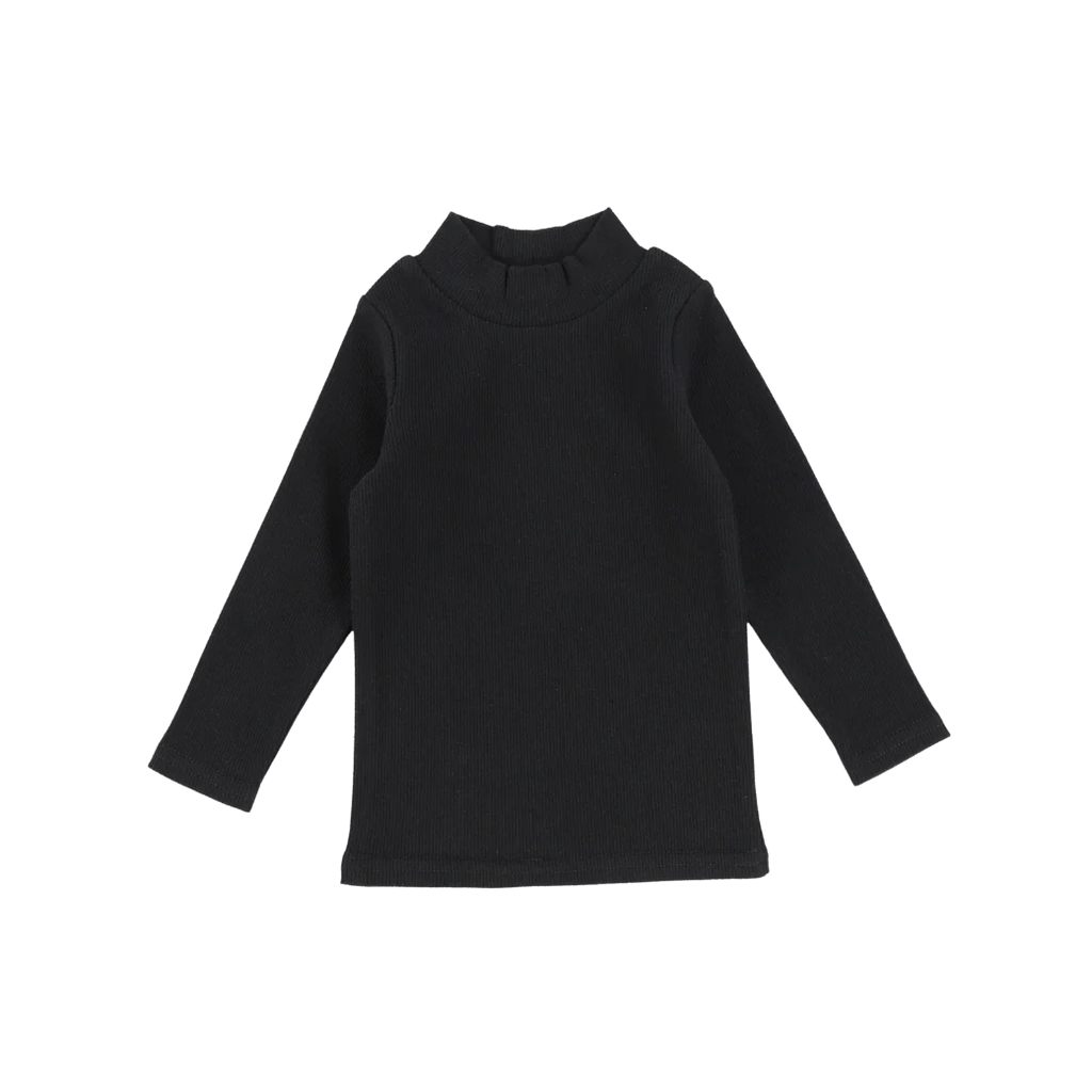 Lil Legs Ribbed Mock Neck Tee - Basic Colors -