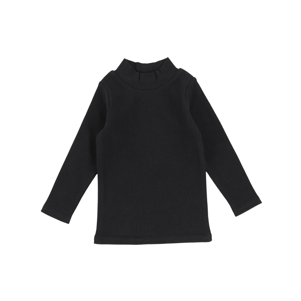 Lil Legs Ribbed Mock Neck Tee - Basic Colors -