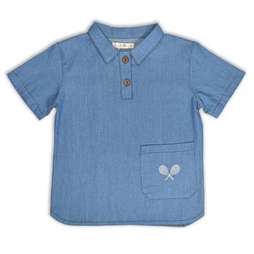 Bunny Love Denim Tennis Short Sleeve Shirt - SB12510 - SS26 -