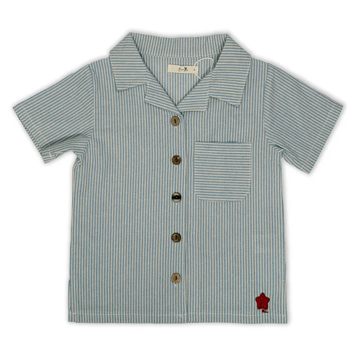 Jolie Enfants Chambray Stripe Short Sleeve Shirt - SB1255 - SS26 -