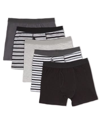 Spot-On Basics Boys Boxer Briefs - Gray Multi - SP-6200 - 5 Pack -