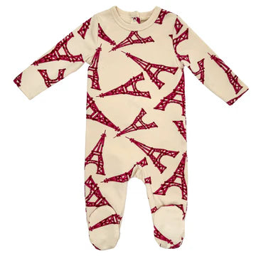 Bunny Love Eiffel Print Footie - SP2732 - SS25 -