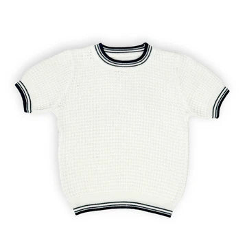 Tior Waffle Knit Short Sleeve Sweater - ST1154 - SS26 -