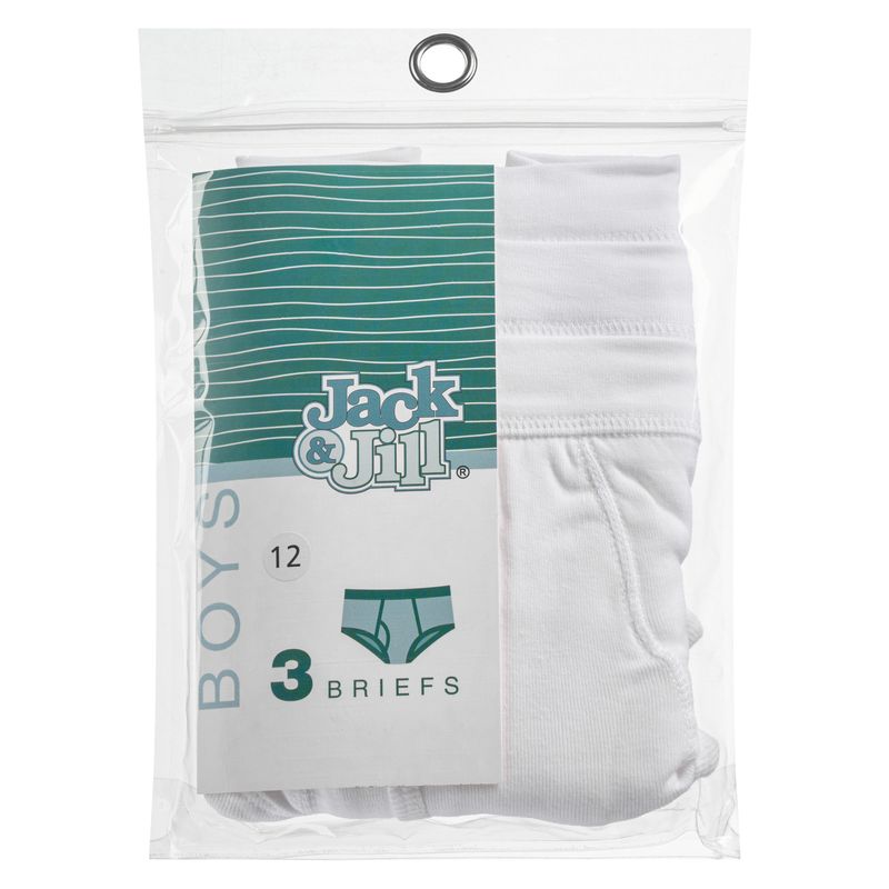 Jack & Jill Boys White Briefs - 3 Pack -