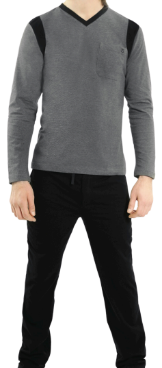 Yugo Sport V-Neck Knit Pajamas - 9191 -