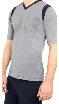 Yugo Sport V-Neck Knit Pajamas - Short Sleeve - 9190 -