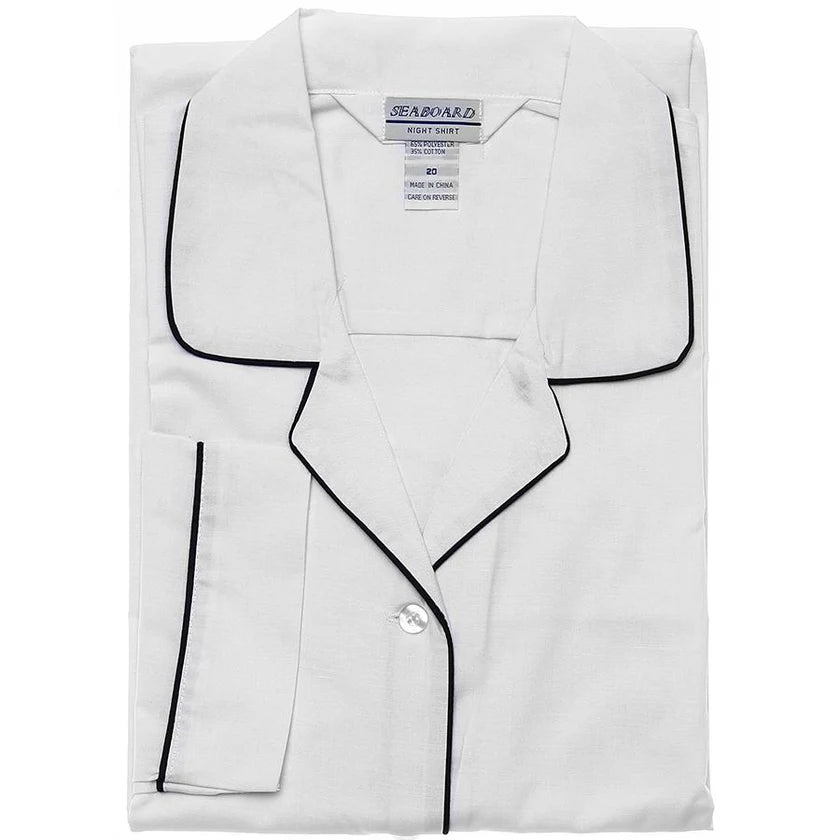 Seaboard Mens Long Nightshirt - White -