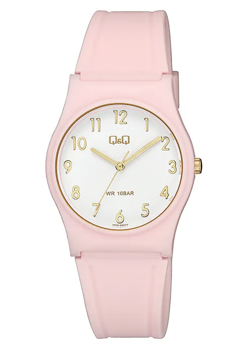 Q&Q  Girls Light Pink Watch With Big Face