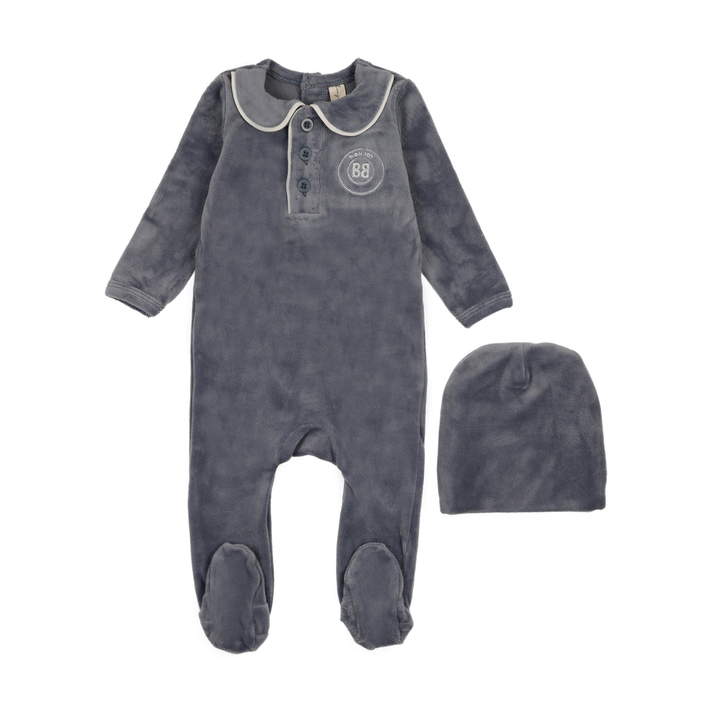 Bonjoy Velour Collar Emblem Footie - FW25 -