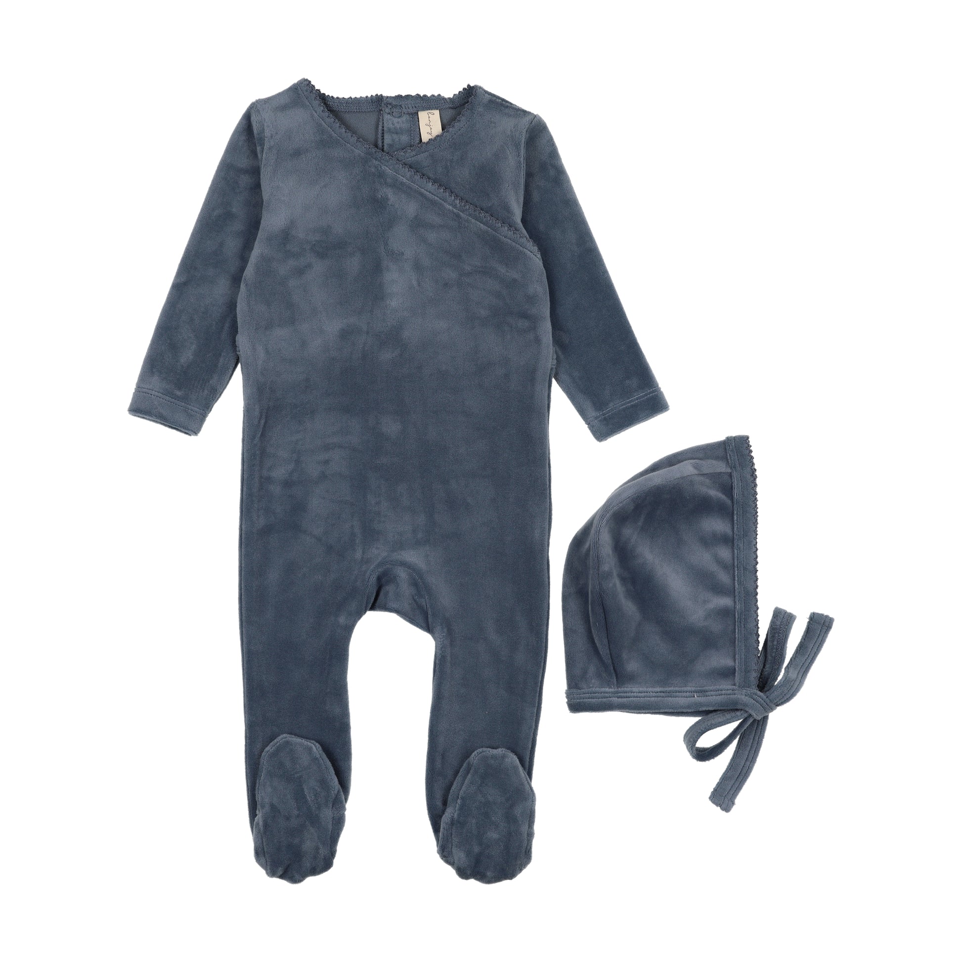 Bonjoy Velour Scalloped Collar Footie Set - FW25 -