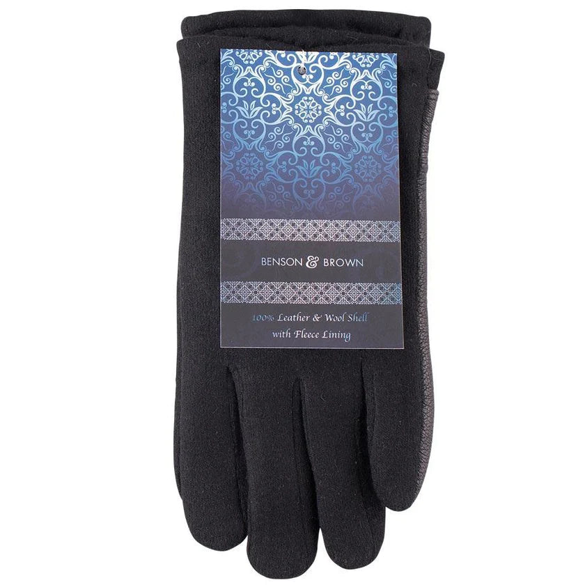 Benson & Brown Mens Leather/Wool Gloves -