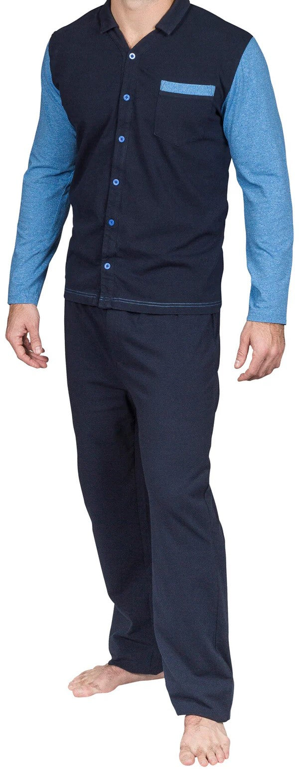 Yugo Sport Button Down Knit Pajamas - Small Collar - 9241 -